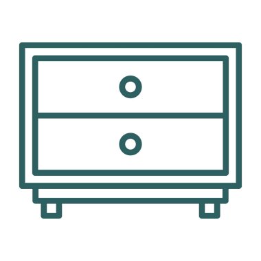 Çekmeceler, mobilya simgesi, basit illüstrasyon 