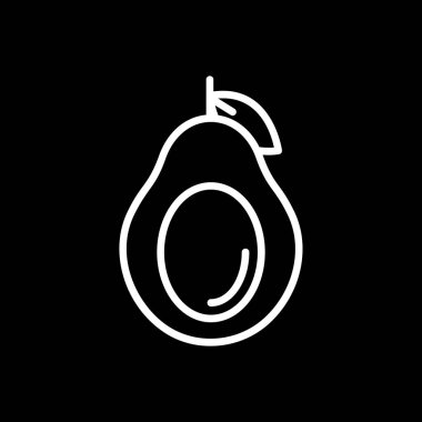 Basit Avokado simgesi, vektör illüstrasyonu