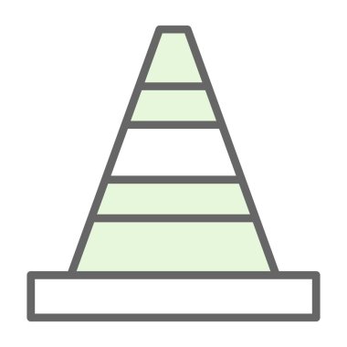 Trafik konisi simgesi, vektör illüstrasyonu basit tasarım