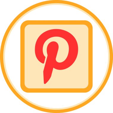 Pinterest logosu. Web basit illüstrasyonu