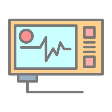 Vector Illustration ECG Kalp atışı Ekranı. Sağlık Geçmişi