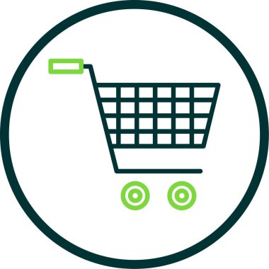 Alışveriş arabası simgesi, vektör illüstrasyonu 