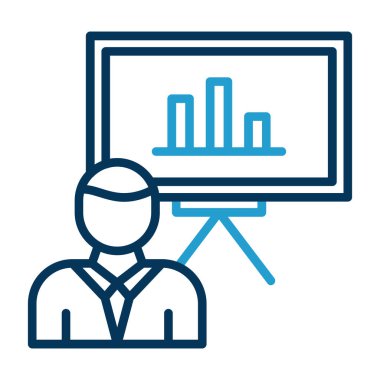 Bir sunum simgesinin vektör illüstrasyonu 