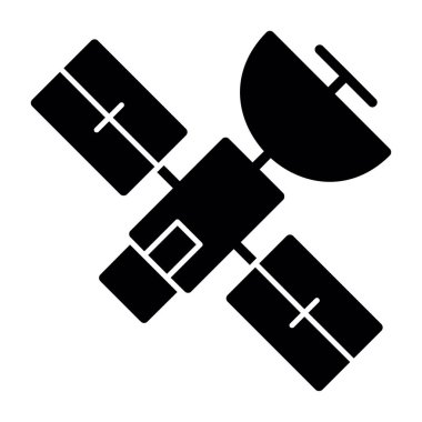 Beyaz arka plan üzerinde izole uydu simgesi