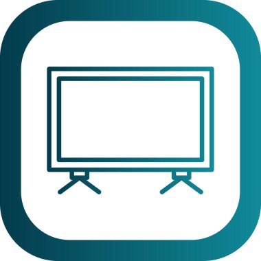 Moda biçimi izole edilmiş arkaplanda lcd TV simgesi