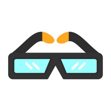 3D gözlükler. Web simgesi basit illüstrasyon