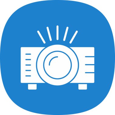 Projektör simgesi, vektör illüstrasyonu 