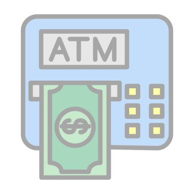 atm makine simgesi, vektör illüstrasyonu basit tasarım