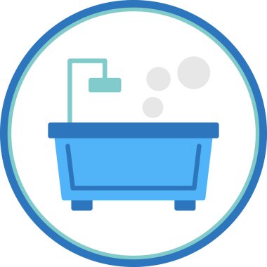 küvet web simgesi basit illüstrasyon 