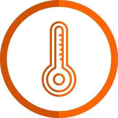 sıcaklık simgesi. Termometre vektör simgesinin basit çizimi
