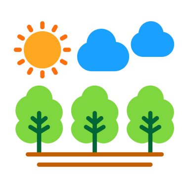 Orman ikonu vektör illüstrasyonu