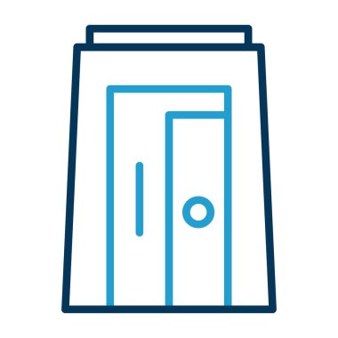 Kapı ikonu vektörü. İnce çizgi işareti. izole edilmiş sınır sembolü çizimi