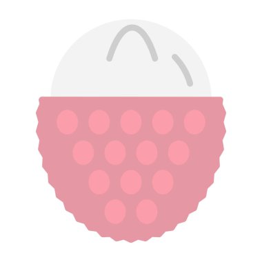 Lychee meyve ikonu vektör illüstrasyonu