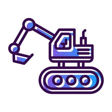 Escavator web simgesi, vektör illüstrasyonu