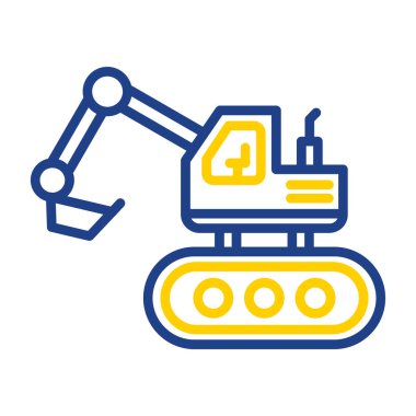 Escavator web simgesi, vektör illüstrasyonu