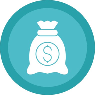 Dolar torba ikonu vektör illüstrasyonu