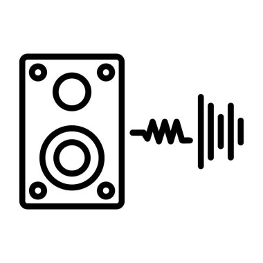 ses hoparlörü ikon vektörü. İnce çizgi işareti. izole edilmiş sınır sembolü çizimi