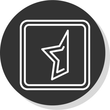 Half Star web düz simgesi basit illüstrasyon 