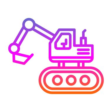 Escavator web simgesi, vektör illüstrasyonu