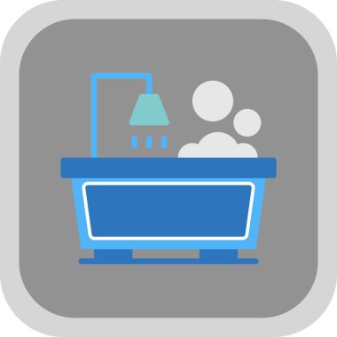 Küvet düz kare vektör simgesi