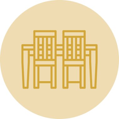 İki sandalye. Web simgesi basit illüstrasyon