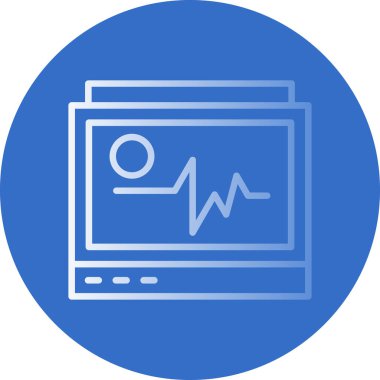Ecg izleyici ikon vektör illüstrasyonu