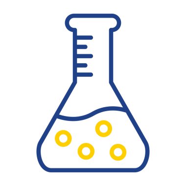 Bilim şişesi. Basit tasarım. Beaker vektör simgesi              