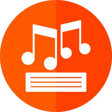 Müzik notaları web simgesi basit tasarım resimleme arkaplanı 