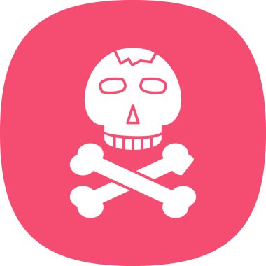 Kemikli kafatası. Web simgesi basit illüstrasyon 