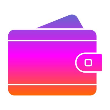 Cüzdan simgesi, vektör illüstrasyonu  