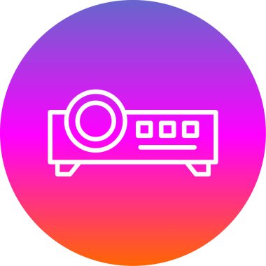 Projektör simgesi, vektör illüstrasyonu 