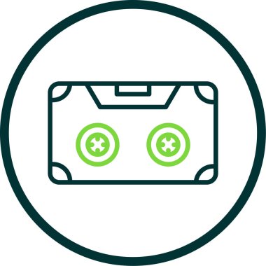 düz kaset teybi ikon vektör illüstrasyonu