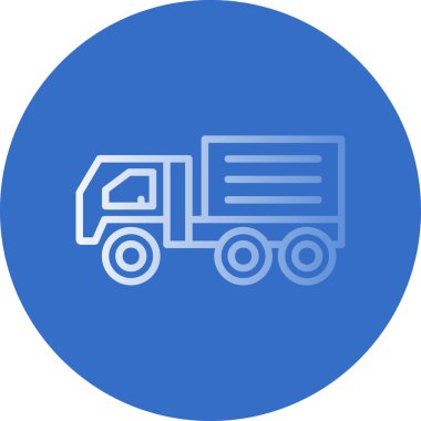 dağıtım kamyonu düz simgesi, vektör çizimi