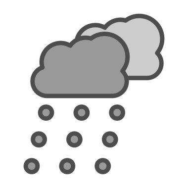 Kar bulutları hava durumu ikonu, vektör illüstrasyonu 