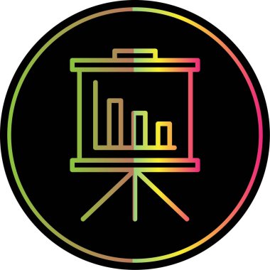 Bir sunum simgesinin vektör illüstrasyonu 