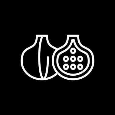 İncir düz simgesi, vektör illüstrasyonu