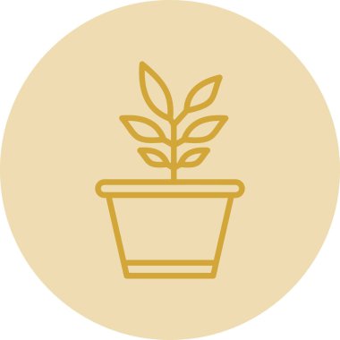 Saksı bitkisi. Web simgesi basit illüstrasyon