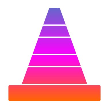 Trafik konisi simgesi, vektör illüstrasyonu basit tasarım