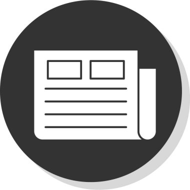gazete simgesi, vektör illüstrasyonu basit tasarım