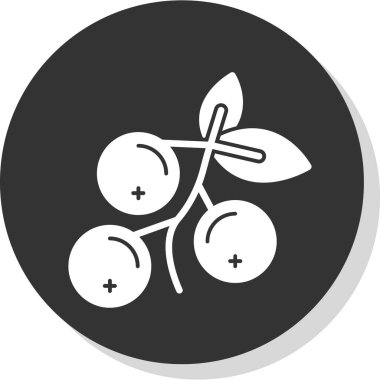 Kızılcık yassı ikonu. vektör illüstrasyonu 