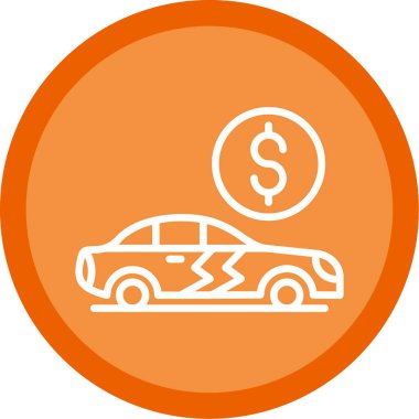 araba sigortası ikonu vektör illüstrasyonu