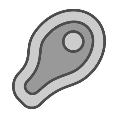 Et biftek ikonunun vektör illüstrasyonu 