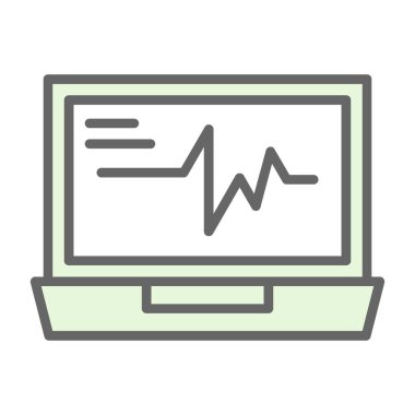 Vector Illustration ECG Kalp atışı Ekranı. Sağlık Geçmişi