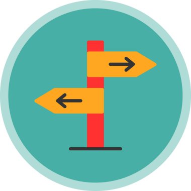 Yol işaretleri düz simge, vektör illüstrasyonu