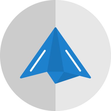 Kağıt düzlem vektör simgesi beyaz arkaplanda izole edildi.