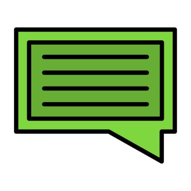 sohbet baloncuğu ileti vektör çizgisi simgesi 