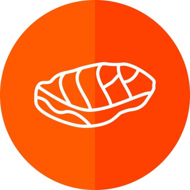 Et biftek ikonunun vektör illüstrasyonu 