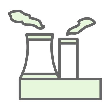 Fabrika simgesi, basit vektör çizimi, Hava kirliliği konsepti