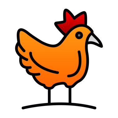 Tavuk. Web simgesi basit illüstrasyon