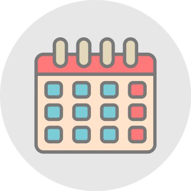 Takvim simgesi, vektör çizimi